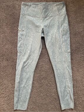 Lululemon Athletica Light Gray Marble-Print Leggings